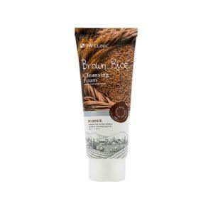 3W Clinic Brown Rice Cleansing Foam for deep pore cleansing, brightening, and nourishing daily skincare