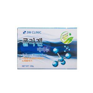 3W Clinic Collagen Beauty Soap 120g – Korean facial and body soap for cleansing, firming, and skin rejuvenation