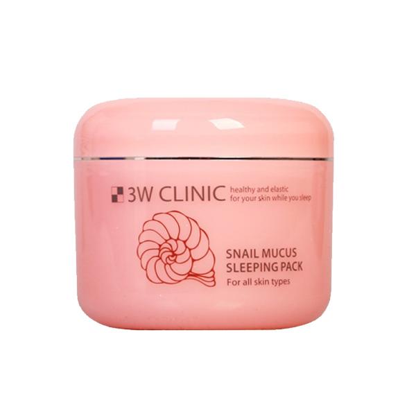 3W Clinic Snail Mucus Sleeping Pack for overnight skin repair, hydration, and elasticity boost
