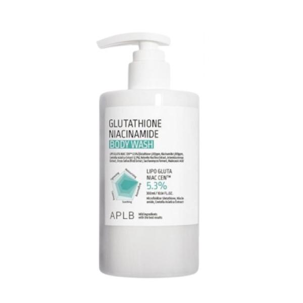 APLB Glutathione Niacinamide Body Wash 300ml – Brightening & Hydrating Korean Cleanser for Even-Toned Skin