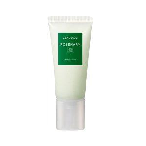 Aromatica Rosemary Scalp Scrub for exfoliating, detoxifying, and refreshing oily scalp
