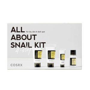 COSRX All About Snail Trial Kit 4-piece set with snail mucin skincare essentials for hydration and repair