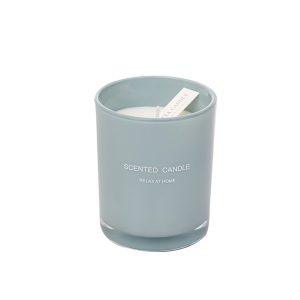 Citta Dusty Blue Amber Ebony Soy Candle in glass jar for home decoration and deep aromatherapy ambiance