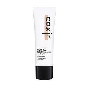 Coxir Brown Rice Ceramide Sunscreen SPF50+ PA+++ 50ml – Brightening & Barrier-Protecting Korean Sun Cream