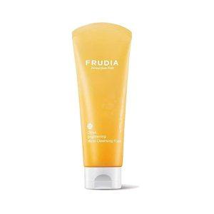 Frudia Citrus Brightening Micro Cleansing Foam 145ml with Jeju tangerine extract and micro bubbles for deep cleansing, brightening, and antioxidant care