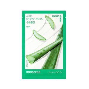 Innisfree Aloe Energy Mask 22ml, hydrating sheet mask with Jeju green complex and aloe extract