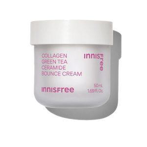 Innisfree Collagen Green Tea Ceramide Bounce Cream 50ml – Firming & Barrier-Boosting Korean Moisturizer
