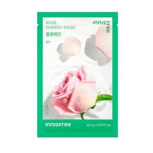 Innisfree Rose Energy Mask 22ml, hydrating sheet mask with Jeju green complex and rose extract