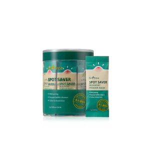 Isntree Spot Saver Mugwort Powder Wash 1g sachets for gentle exfoliation, acne care, and calming sensitive skin