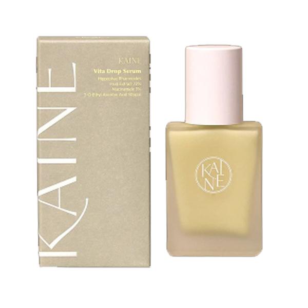 Kaine Vita Drop Serum 30ml with vitamin C derivatives, niacinamide, and hyaluronic acid for brightening, hydration, and antioxidant care
