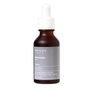 MARY & MAY Hyaluronics Serum bottle with 6 types of hyaluronic acid for deep hydration