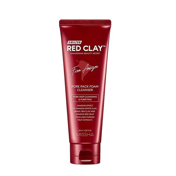 MISSHA Amazon Red Clay™ Pore Pack Foam Cleanser – 120ml Tube