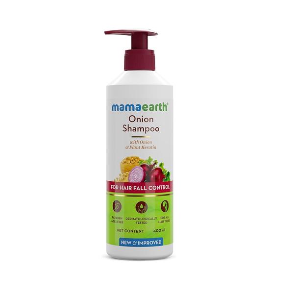 Mamaearth Onion Shampoo for Hair Fall Control 400ml – Strengthening & Nourishing Natural Cleanser