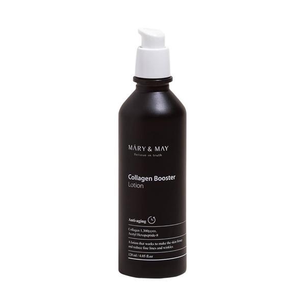 Mary & May Collagen Booster Lotion 120ml with vegan collagen, peptides, and hyaluronic acid for firming, hydration, and skin elasticity