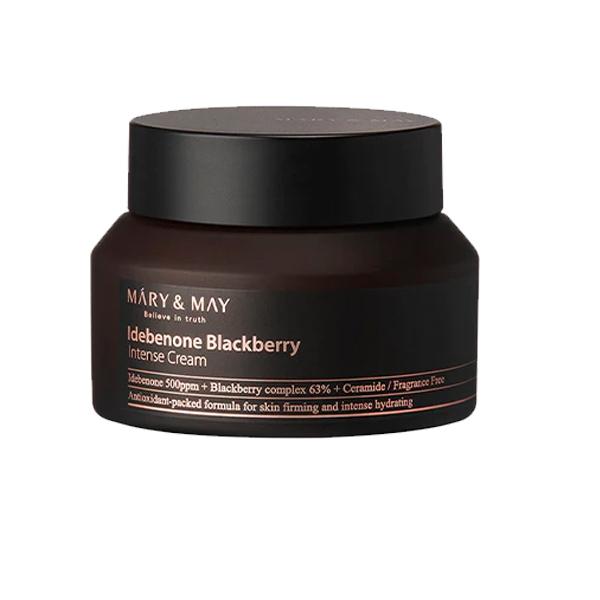 Mary&May Idebenone + Blackberry Complex Intensive Total Care Cream 70g with antioxidant-rich idebenone and blackberry for anti-aging and skin repair
