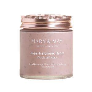 Mary&May Rose Hyaluronic Hydra Wash Off Pack for hydration, pore care, and soothing sensitive skin