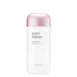Missha All-Around Safe Block Soft Finish Sun Milk SPF50+ PA+++ 70ml, lightweight sunscreen with UV protection and brightening effects