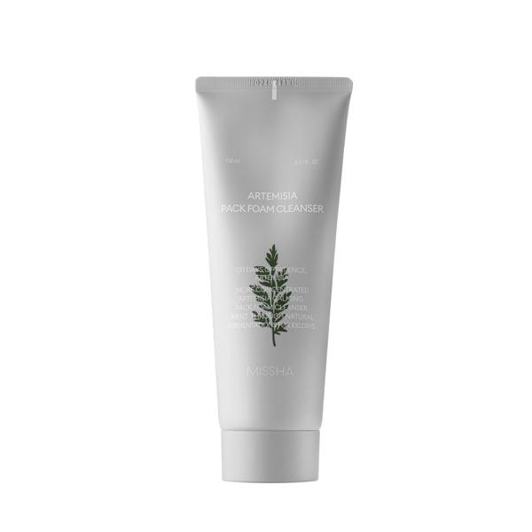 Missha Time Revolution Artemisia Pack Foam Cleanser 150ml tube for deep cleansing, soothing, and purifying sensitive skin