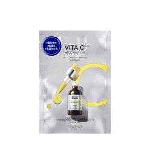 Missha Vita C Plus Spot Correcting Ampoule Sheet Mask 26ml for brightening, hydration, and dark spot correction