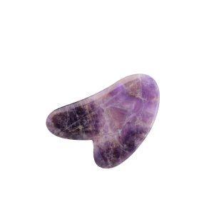 Purple Amethyst Gua Sha Massage Tool for facial sculpting, lymphatic drainage, and tension relief