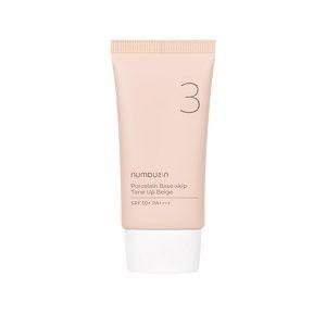 Numbuzin No.3 Porcelain Base Skip Tone Up Beige 50ml – Brightening & Skin-Smoothing Base