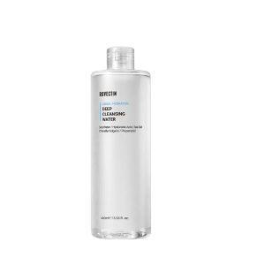 Rovectin Aqua Deep Cleansing Water 400ml bottle for gentle makeup removal, pore cleansing, and hydration