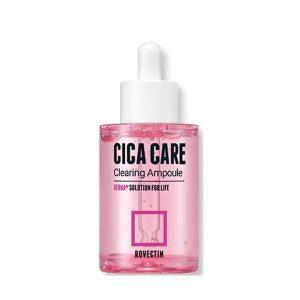 Rovectin Cica Care Clearing Ampoule 30ml with Centella, Madecassoside, and niacinamide for calming and brightening sensitive skin