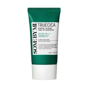 Some By Mi Truecica Mineral Calming Tone up Suncream SPF50+PA++++ 50ml, broad-spectrum sunscreen for sensitive skin with soothing Truecica essence