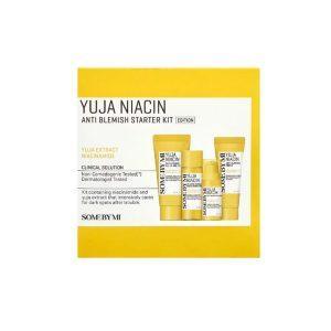 Some By Mi Yuja Niacin Anti Blemish Starter Kit with cleanser, toner, serum, and cream for brightening and blemish care