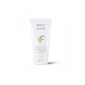 Thank You Farmer Rice Pure Clay Mask to Foam Cleanser 150ml tube for detoxifying, brightening, and gently cleansing skin