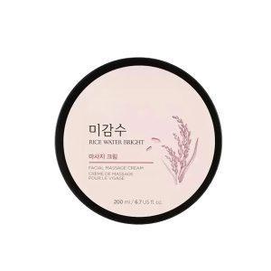 The Face Shop Rice Water Bright Facial Massage Cream 200ml Korean brightening massage cream