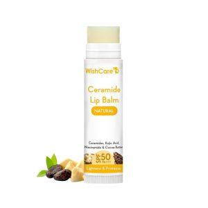 WishCare Ceramide Lip Balm Natural SPF 50 PA+++ 5gm – Moisturizing & Sun-Protecting Lip Care