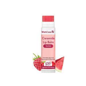 WishCare Ceramide Tinted Lip Balm SPF 50 PA+++ 5gm – Moisturizing & Sun-Protecting Lip Tint