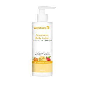 WishCare Sunscreen Body Lotion SPF 50 PA+++ 200ml – Broad-Spectrum Sun Protection & Hydration