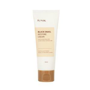 iUNIK Black Snail Restore Cream 60ml tube for anti-aging, skin repair, and deep hydration