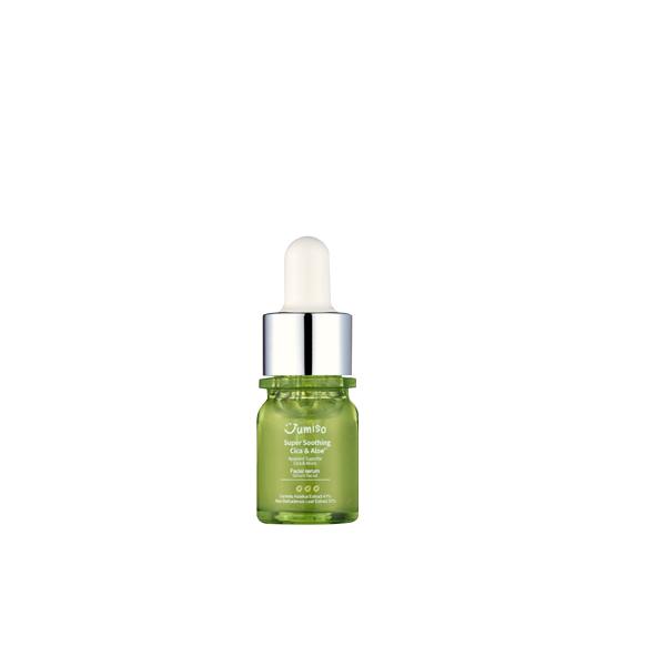 Jumiso Super Soothing Cica & Aloe Facial Serum 5ml mini bottle for calming, hydrating, and repairing sensitive skin