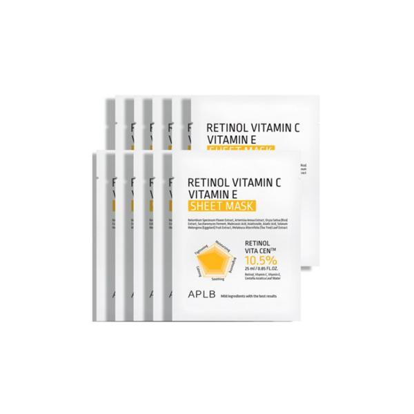 APLB Retinol Vitamin C Vitamin E Sheet Mask 25ml – Brightening & Soothing