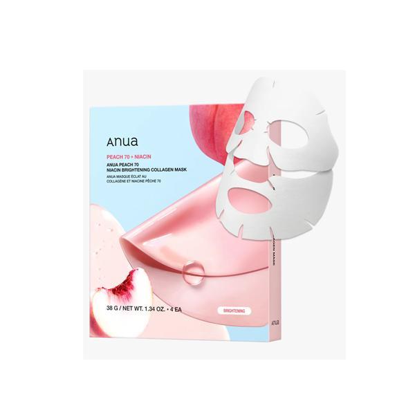 Anua Peach 70 Niacin Brightening Collagen Mask with peach extract and hydrogel sheet
