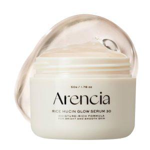 Arencia Rice Mucin Glow Serum for brightening, hydration, and skin texture refinement