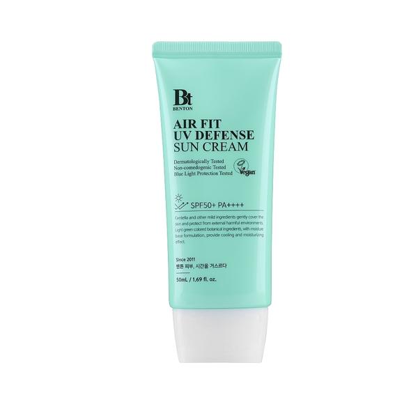 Benton Air Fit UV Defense Sun Cream SPF50+/PA++++ 50ml lightweight chemical sunscreen for sensitive and oily skin