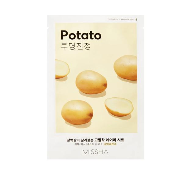 Missha Airy Fit Sheet Mask Potato for soothing, brightening, and sensitive skin relief