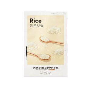 Missha Airy Fit Sheet Mask Rice for brightening, hydration, and skin texture improvement