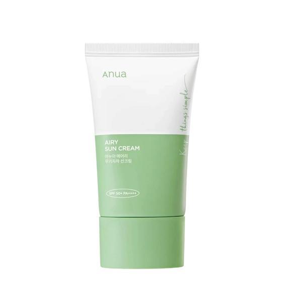 Anua Airy Sun Cream tube with Centella and Heartleaf extracts for sensitive skin