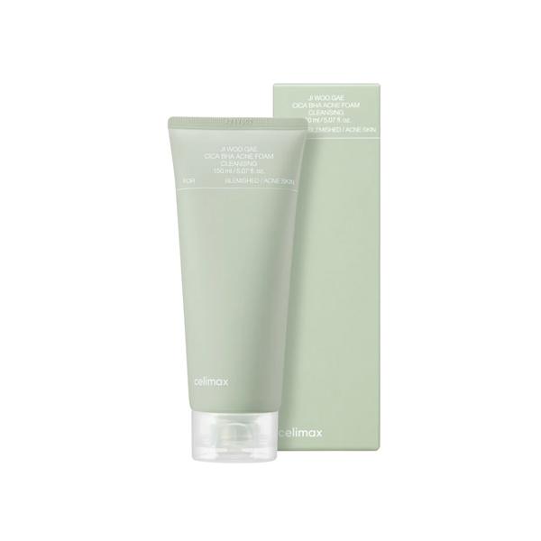 Celimax Ji Woo Gae Cica BHA Acne Foam Cleansing 150ml 1 Celimax Ji Woo Gae Cica BHA Acne Foam Cleansing tube with salicylic acid and Centella Asiatica