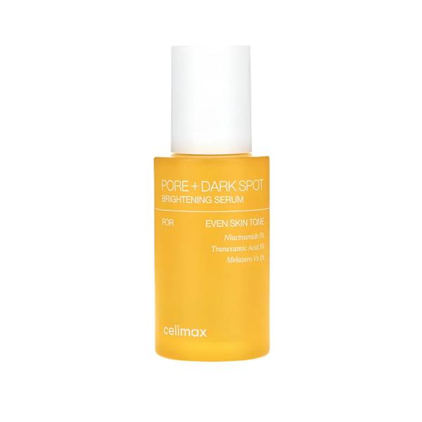 Celimax Pore+Dark Spot Brightening Serum bottle with niacinamide and tranexamic acid