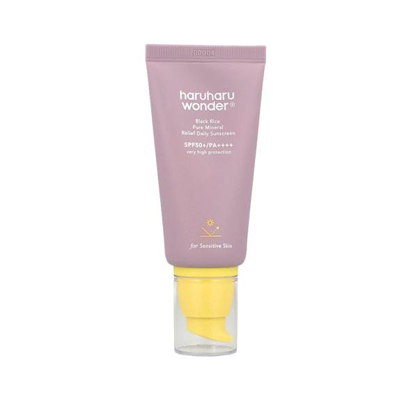 Haruharu Wonder Black Rice Pure Mineral Relief Daily Sunscreen PA++++ SPF50+ 50ml – Broad Spectrum Mineral Sunscreen