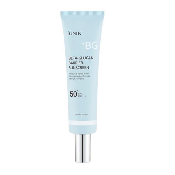 Iunik Beta Glucan Barrier Sunscreen tube with hydrating and anti-aging ingredients