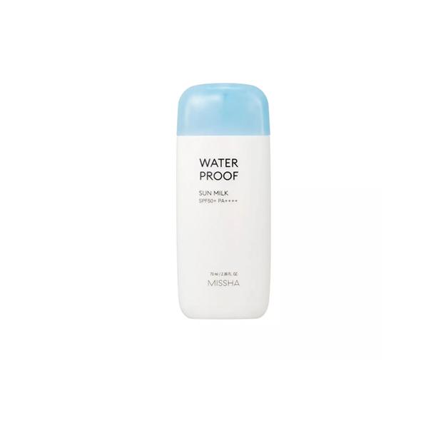 Missha All Around Safe Block Waterproof Sun Milk SPF50+/PA+++ 70ml 1 Missha All Around Safe Block Waterproof Sun Milk 70ml with SPF50+/PA+++ for outdoor sun protection and oil control