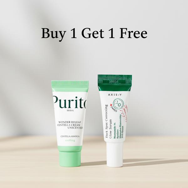 Purito Wonder Releaf Centella Unscented Cream 15ml+Axis-Y Dark Spot Correcting Glow Serum 5ml(Free) 1 Purito Wonder Releaf Centella Unscented Cream 15ml+Axis-Y Dark Spot Correcting Glow Serum 5ml(Free)
