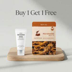 Jumiso Snail Mucin 88 + Peptide Facial Cream 30ml + Farmstay Visible Difference Mask Sheet Red ginseng 23ml (Free)
